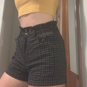 american eagle soft plaid shorts
